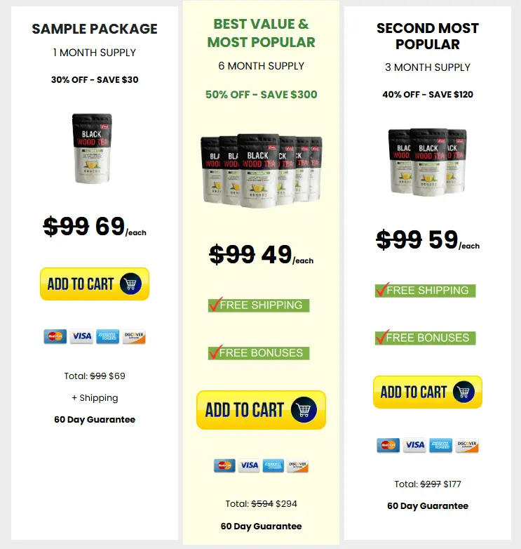 black wood tea price